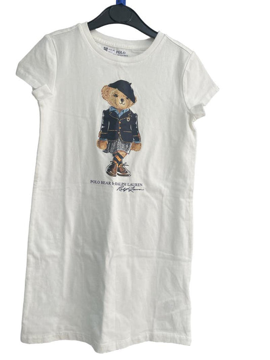 Preloved Polo Ralph Lauren - Scottish Teddy Bear White T Shirt (6-7y) - Top