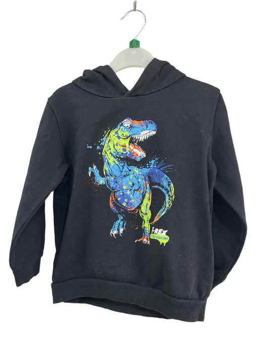 Preloved Dunnes Stores - Black Dinosaur Hoodie (5-6y)