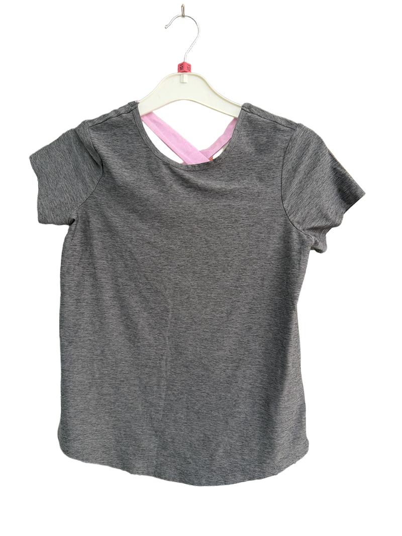Preloved Lands' End - Gray Athletic Short-sleeved Top, Large (10-12) (10-11y, 11-12y)