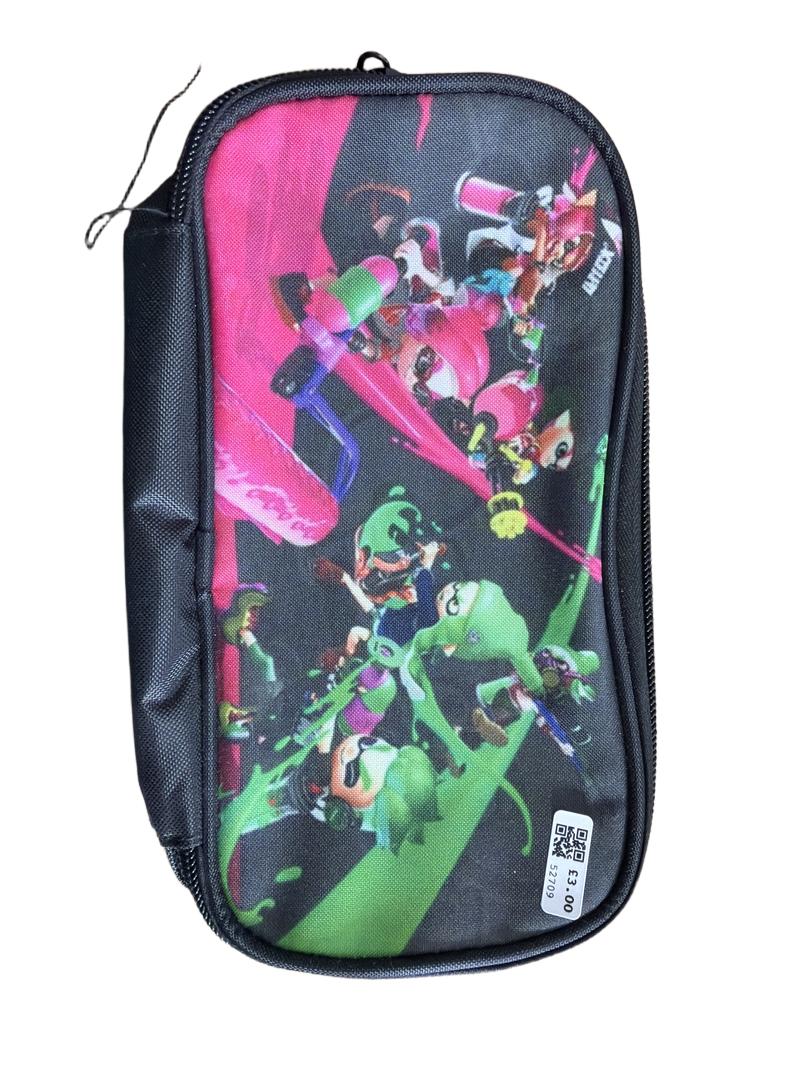 Preloved Unknown Brand - Splatoon Pencil Case Pink Vs Green, Single Compartment
