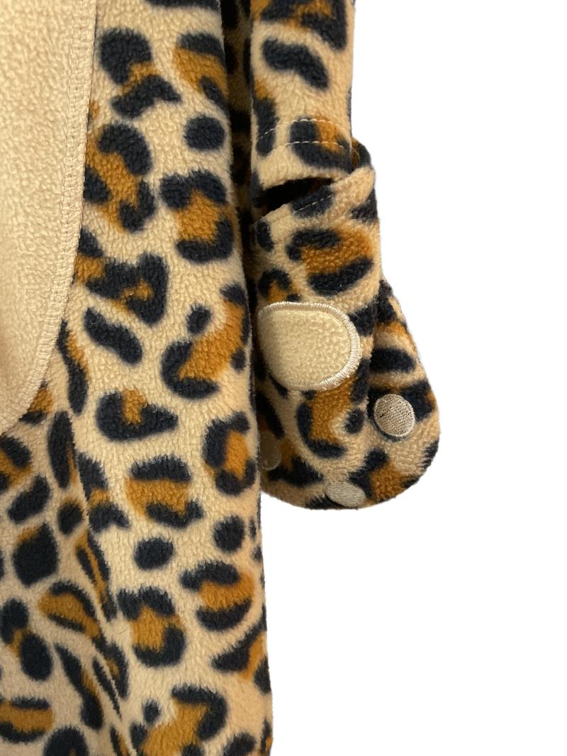 Preloved Morris Mouse - Leopard Print Fleece Onesie With Hood (2-3y)