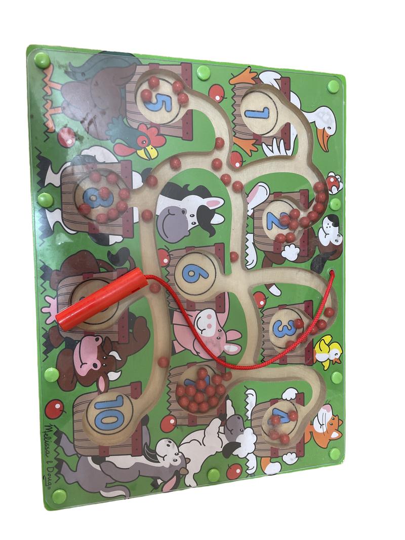 Preloved Farmyard Wooden Magnetic Ball Maze - Melissa & Doug