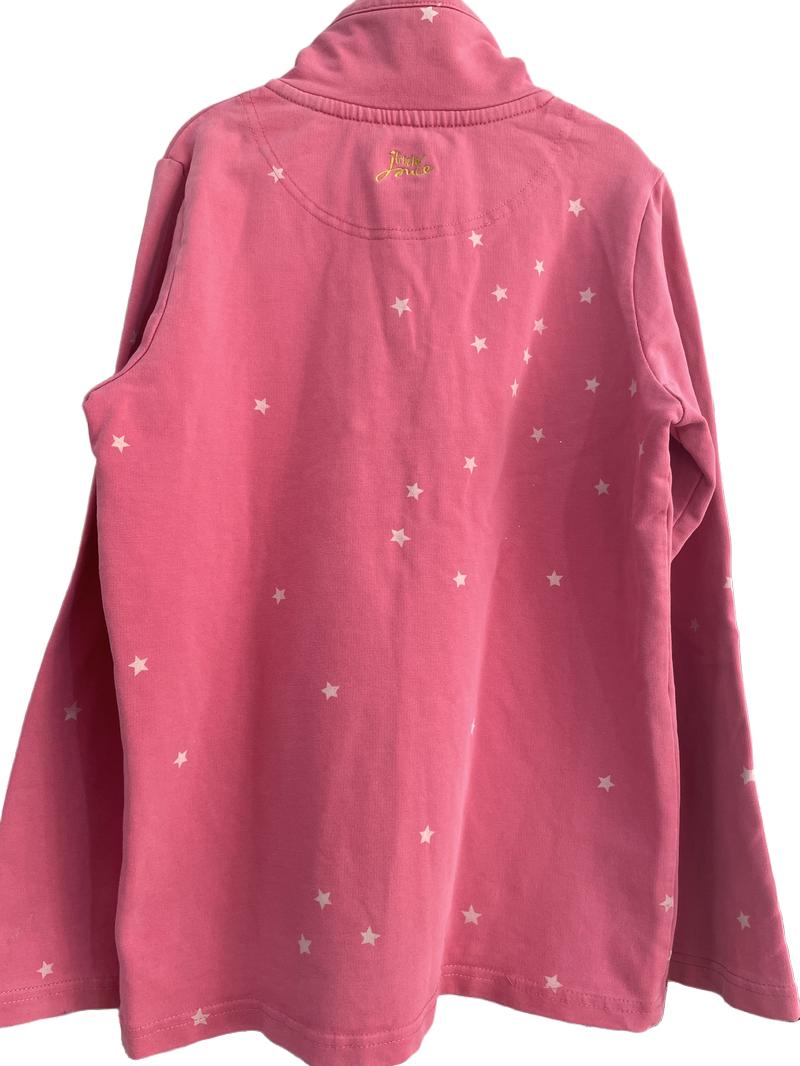 Preloved Joules - Pink Star Half Button Up Long-sleeved Top (9-10y)