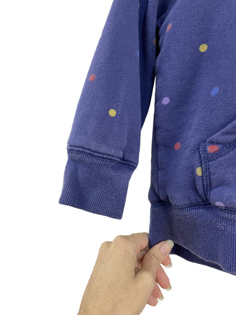 Preloved Boden - Blue Polka Dot Fleece Lined Zip Hoodie (3-4y)