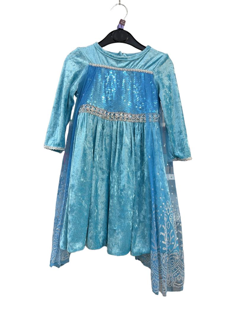 Preloved Dream Play Imagine - Blue Sequin Velveteen Princess Dress (Elsa?!) (1-2, 2-3y, 3-4y)