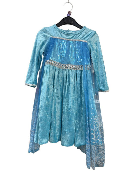 Preloved Dream Play Imagine - Blue Sequin Velveteen Princess Dress (Elsa?!) (1-2, 2-3y, 3-4y)