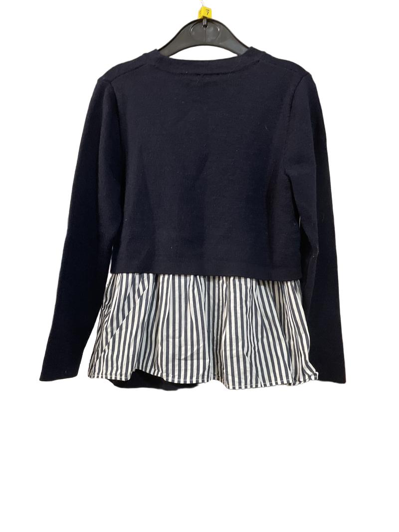 Preloved COS - Top - Navy Jumper With Stripe Cotton Back (7-8y)