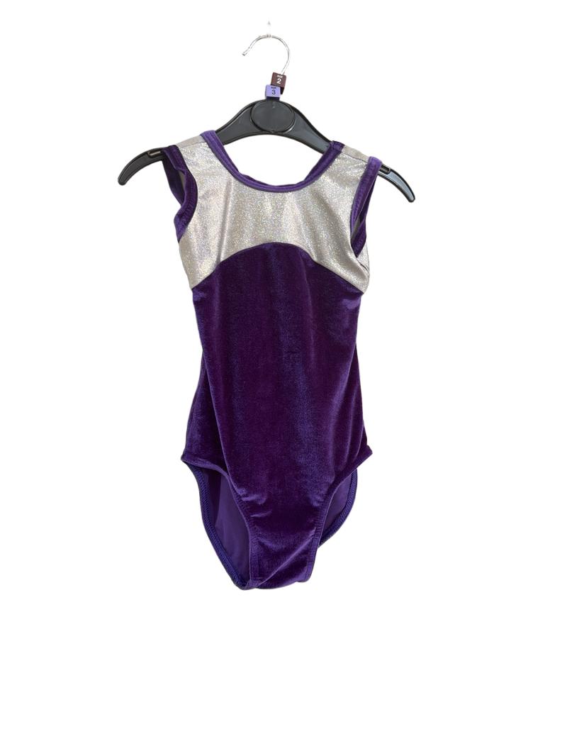 Preloved 1st Position - Purple Velour Glitter Leotard, XS 00 (98-104 Cm) (3-4y, 2-3y)