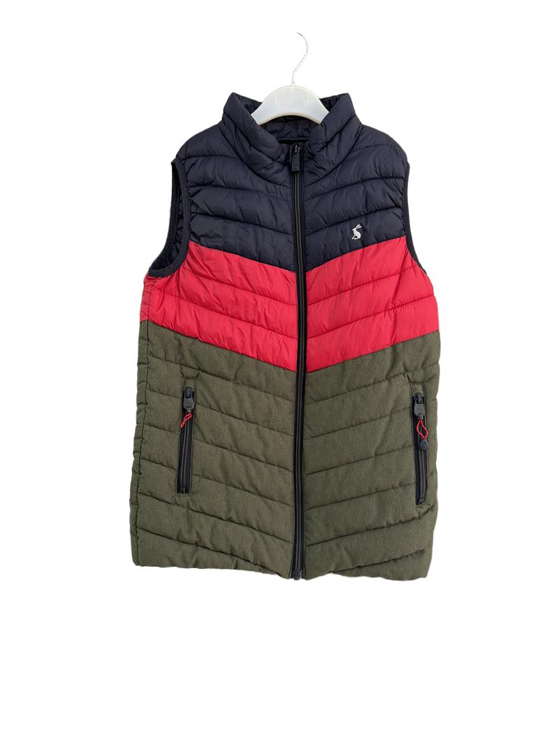 Preloved Joules - Navy Red Green Puffer Zip Gilet (11y)