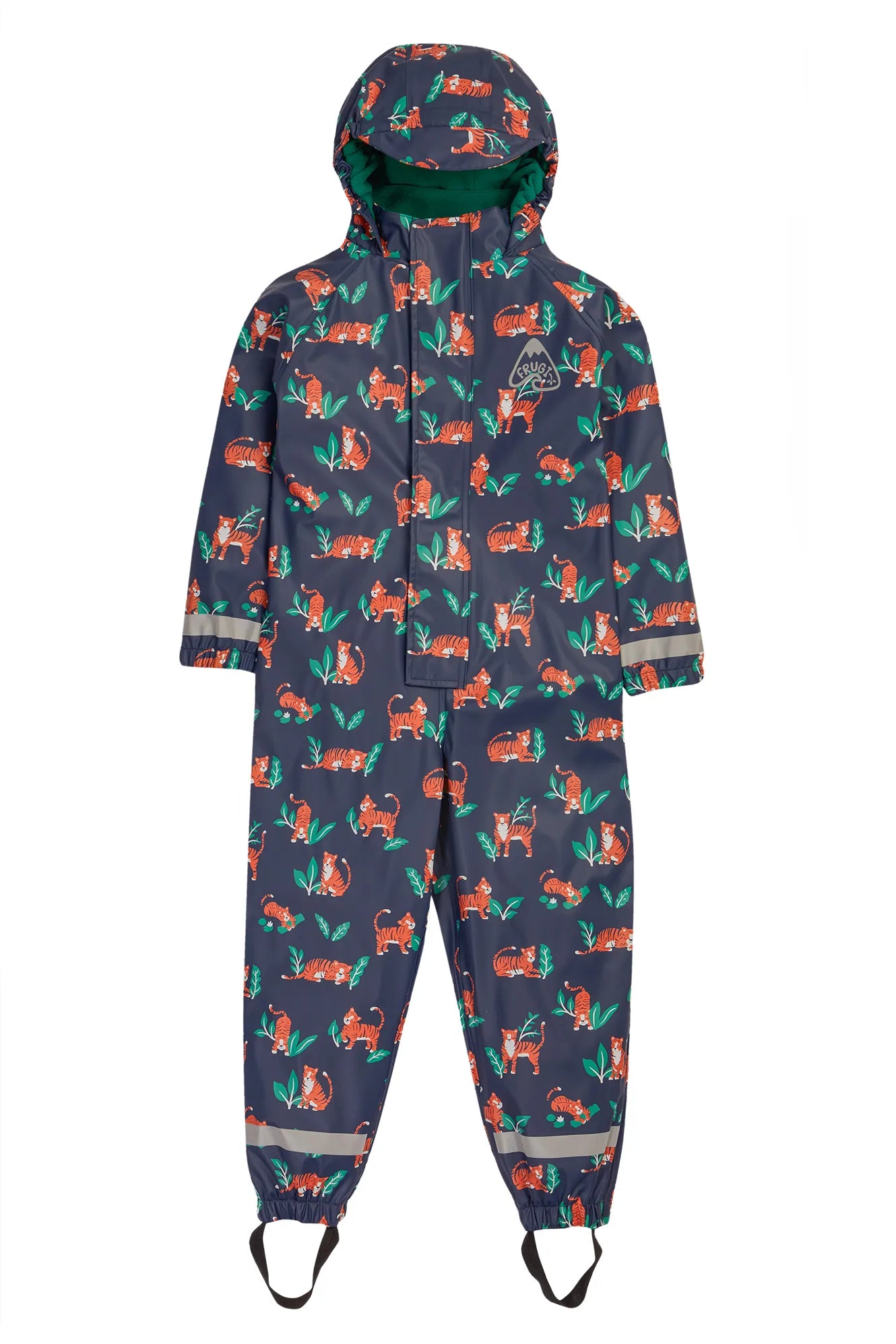 Frugi Printed Puddle Buster All-In-One, Tiger Time