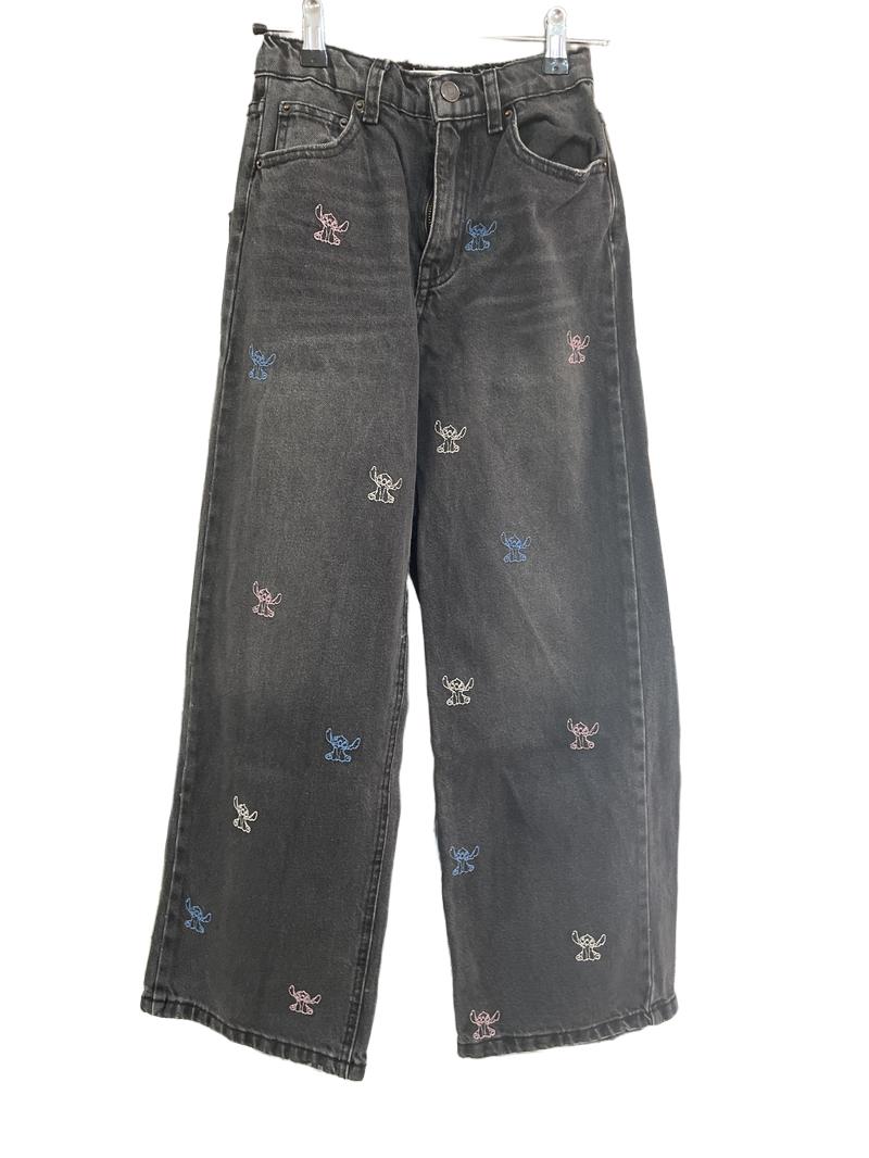Preloved Zara - Grey Jeans With Stitch Embroidery. (11-12y)