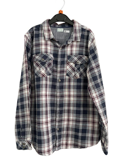 Preloved Miniature - Blue White Red Plaid Lightweight Long-sleeved Button Shirt (10-11y)