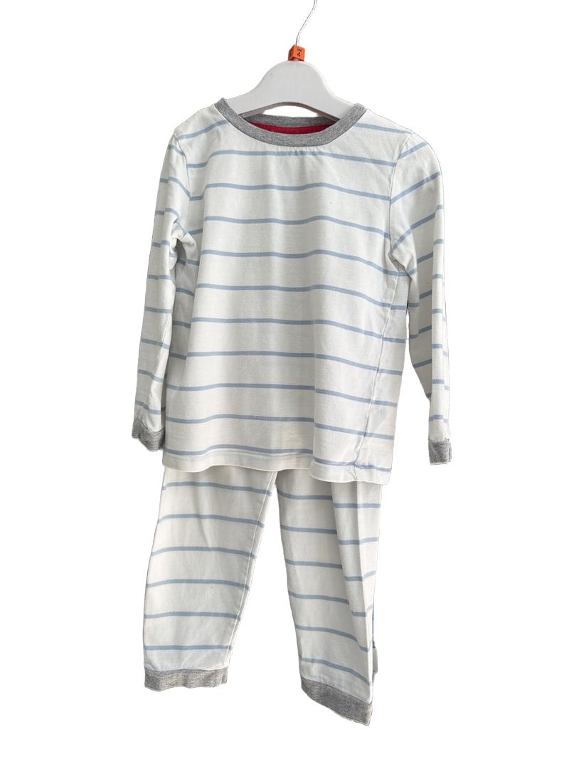 Preloved The Little White Company - White Blue Stripe Long-sleeved Pyjama Set (4-5y)
