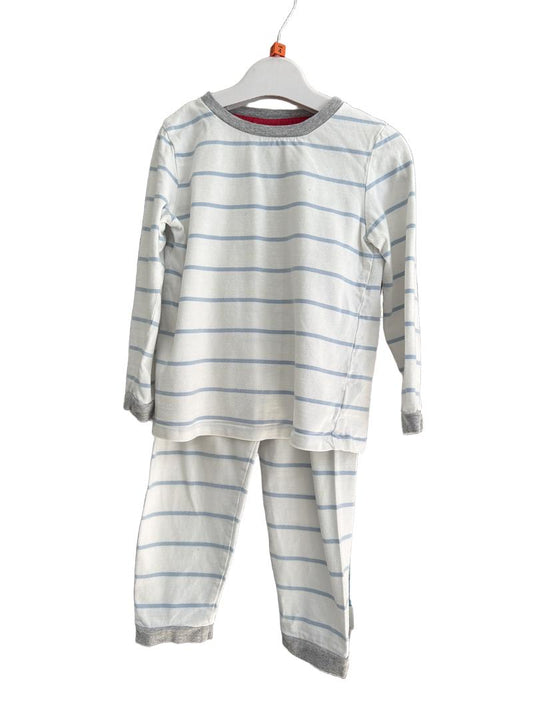 Preloved The Little White Company - White Blue Stripe Long-sleeved Pyjama Set (4-5y)