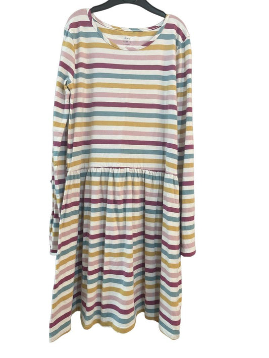 Preloved John Lewis - Multicolour Stripe Long-sleeved Skater Dress (12-13y)