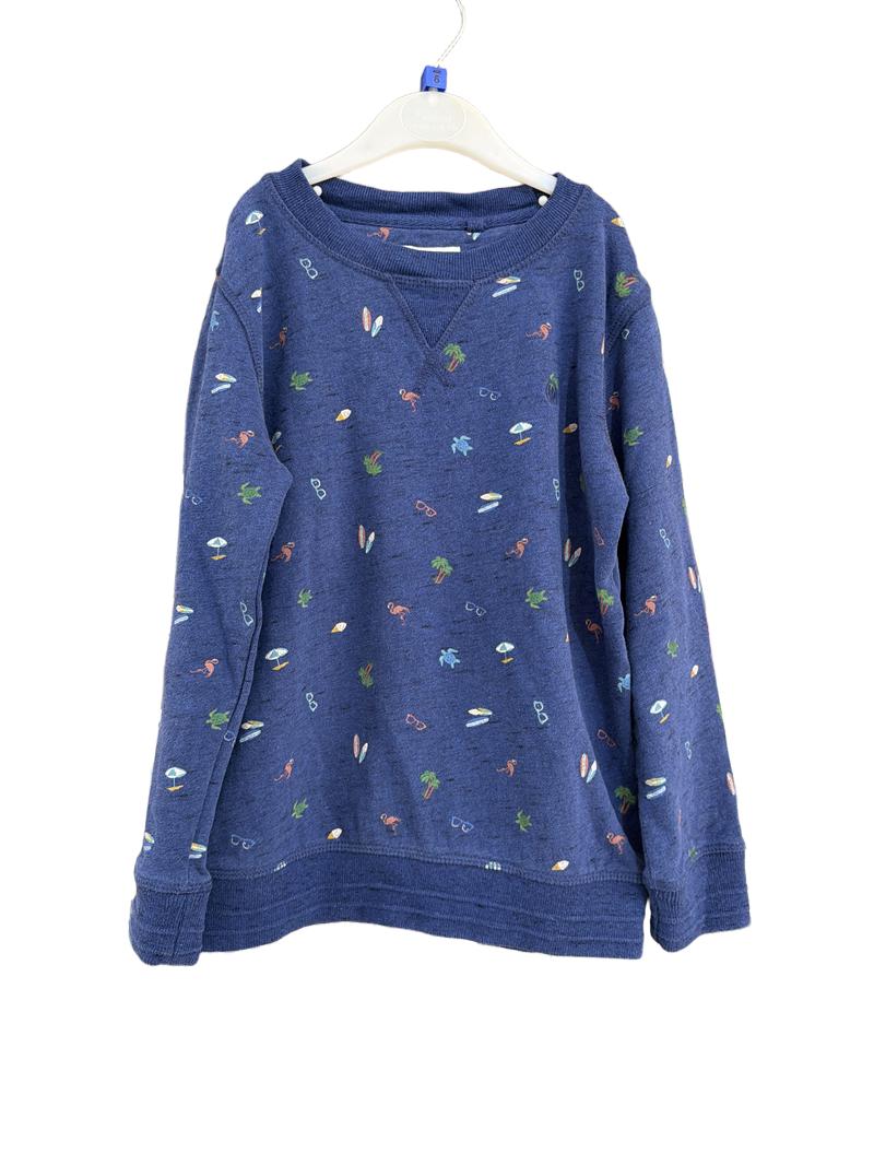 Preloved Fatface - Blue Beach Print Jumper (6-7y)