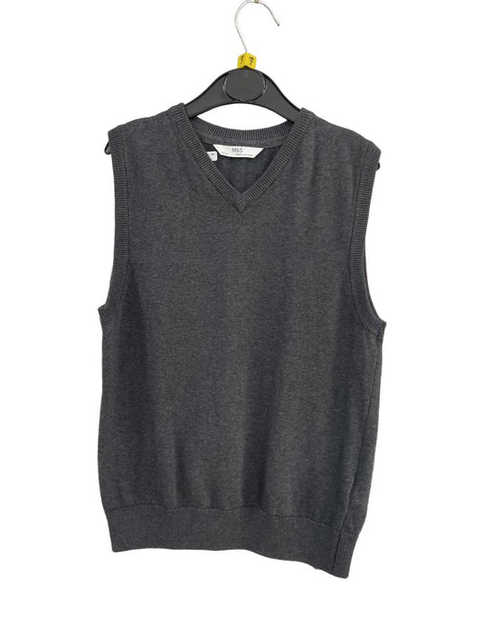 Preloved Marks & Spencer - Gray Knit Sleeveless Jumper (7-8y)