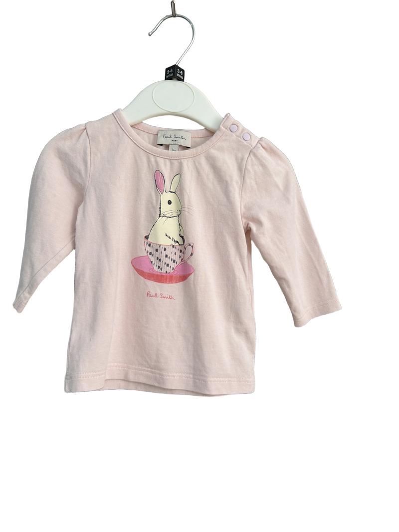Preloved Paul Smith London - Pink Rabbit Graphic Long-sleeved T Shirt (3-6m)