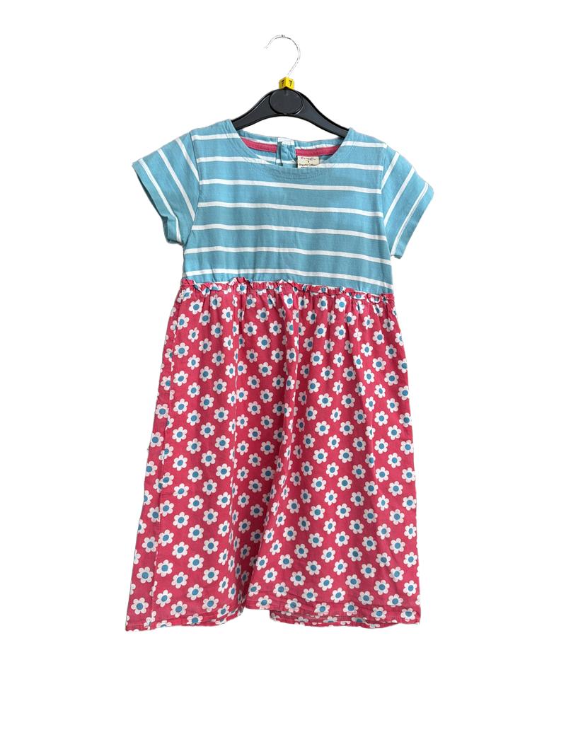 Preloved Frugi - Blue Pink Floral Print Dress (7-8y)