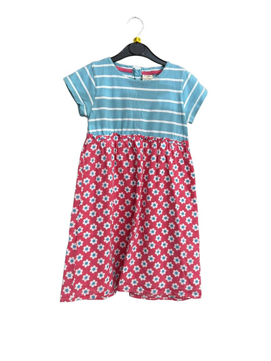 Preloved Frugi - Blue Pink Floral Print Dress (7-8y)