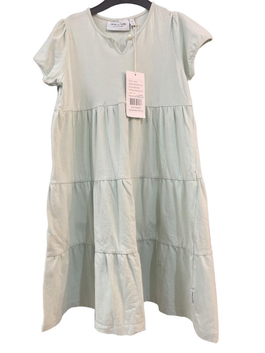Preloved MINI A TURE Copenhagen - Light Green Short-sleeved Tiered Skirt Dress (6-7y)