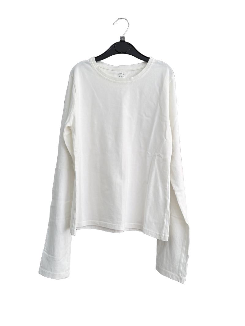 Preloved John Lewis - White Long-sleeved T Shirt (12y)