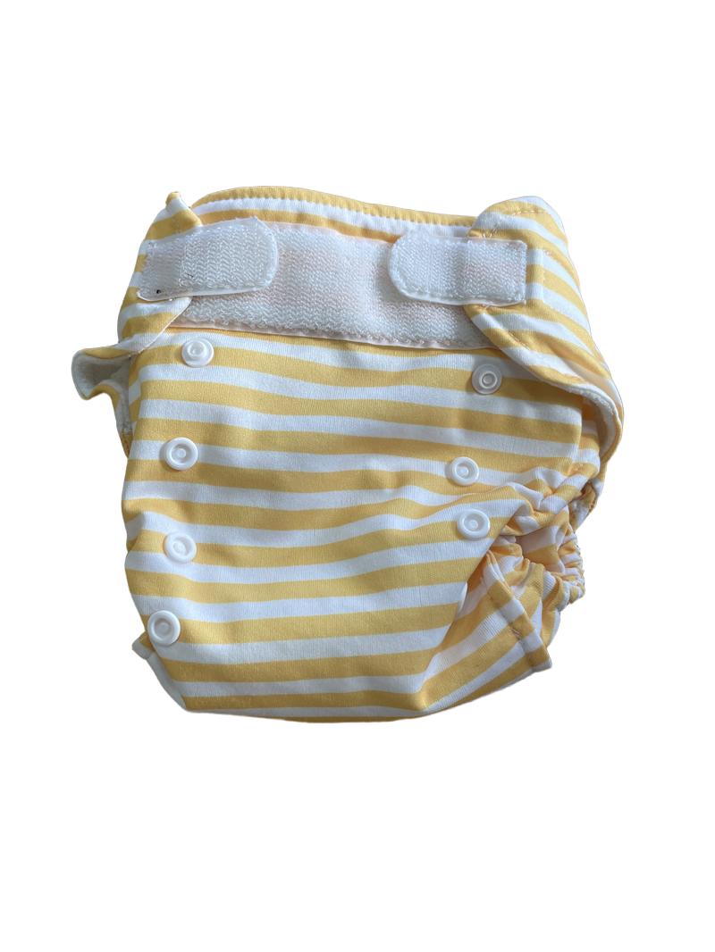 Preloved Kit & Kin - Yellow Stripe Lion Reusable Nappy.