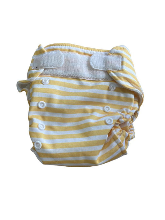 Preloved Kit & Kin - Yellow Stripe Lion Reusable Nappy.