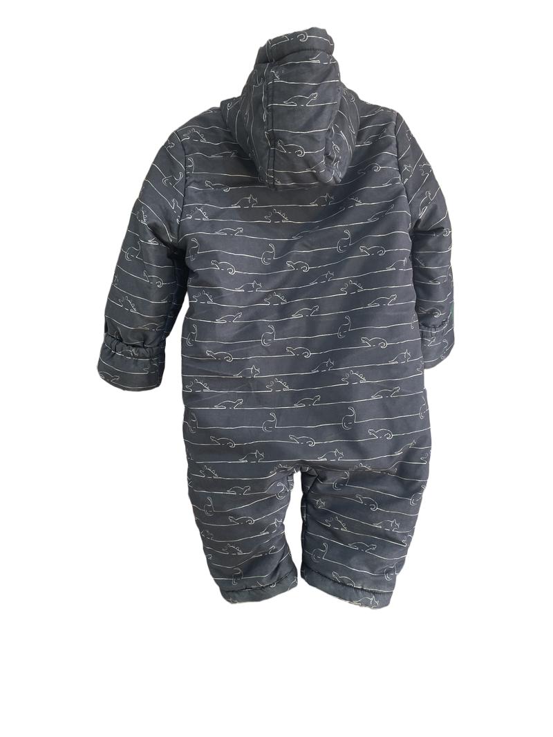 Preloved Marks & Spencer - Grey Dinosaur Snow/Pramsuit. (12-18m)