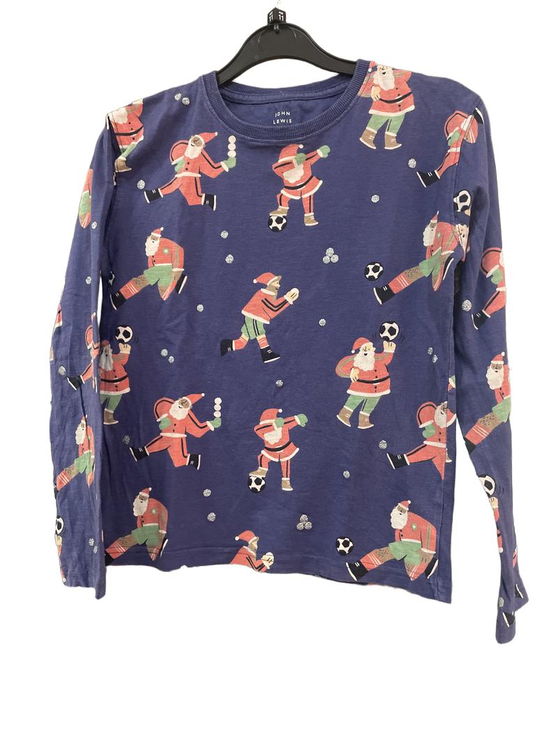 Preloved John Lewis - Long-sleeved Santa Playing Football Top. (11-12y)