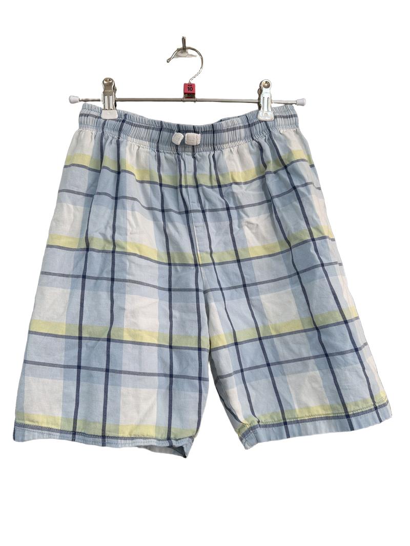 Preloved Marks & Spencer - White Checked Sleep Shorts (10-11y)