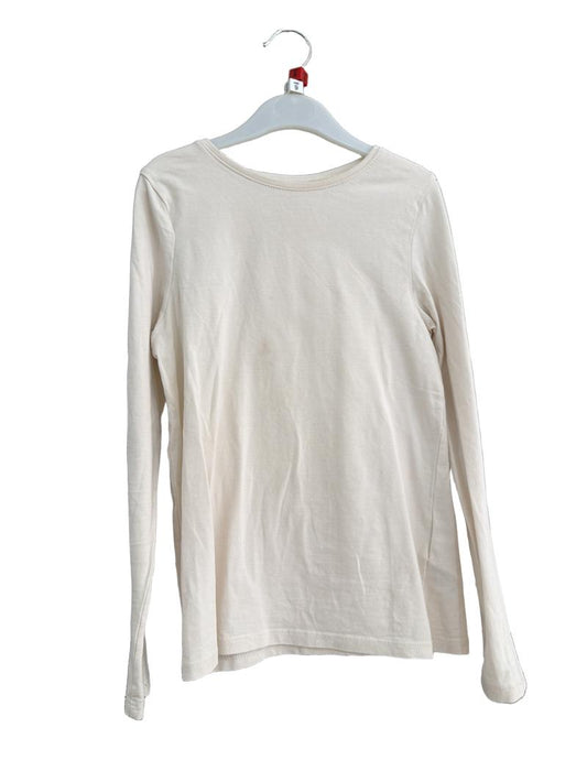 Preloved H&M - Cream Off White Long-sleeved T Shirt (8-9y, 9-10y)