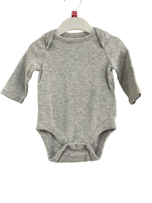 Preloved Baby Gap - Grey Long Sleeve Vest/Top/Bodysuit. (0-3m)