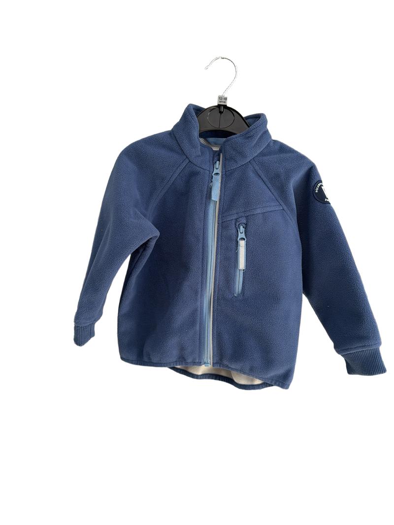 Preloved Polarn O. Pyret - Blue Fleece Windbreaker Softshell Jacket (12-18m)