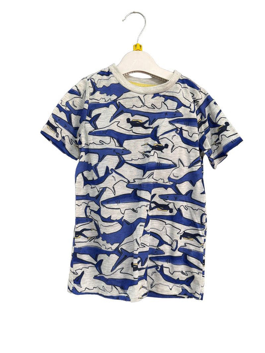 Preloved Joules - Gray Blue Shark Short-sleeved Pyjama Set (7-8y)