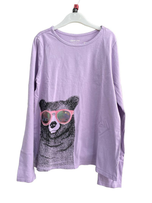 Preloved Lands' End - Purple Bear Sunglasses Long-sleeved Shirt, 10-12 Years (10-11y, 11-12y)