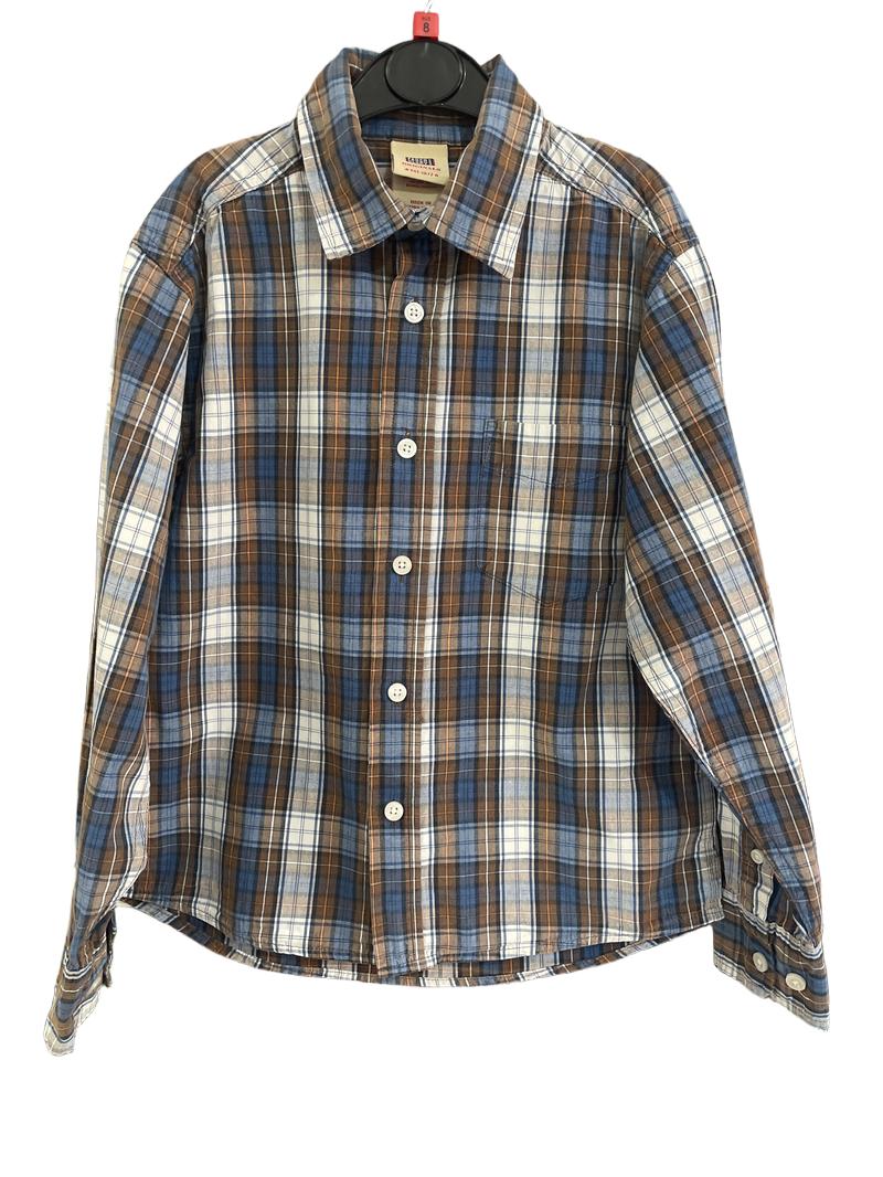 Preloved Faded Glory - Blue / Brown Checked Long Sleeve Shirt (8y)