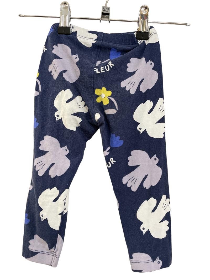 Preloved John Lewis - Trousers - Navy Floral Print Leggings (12-18m)