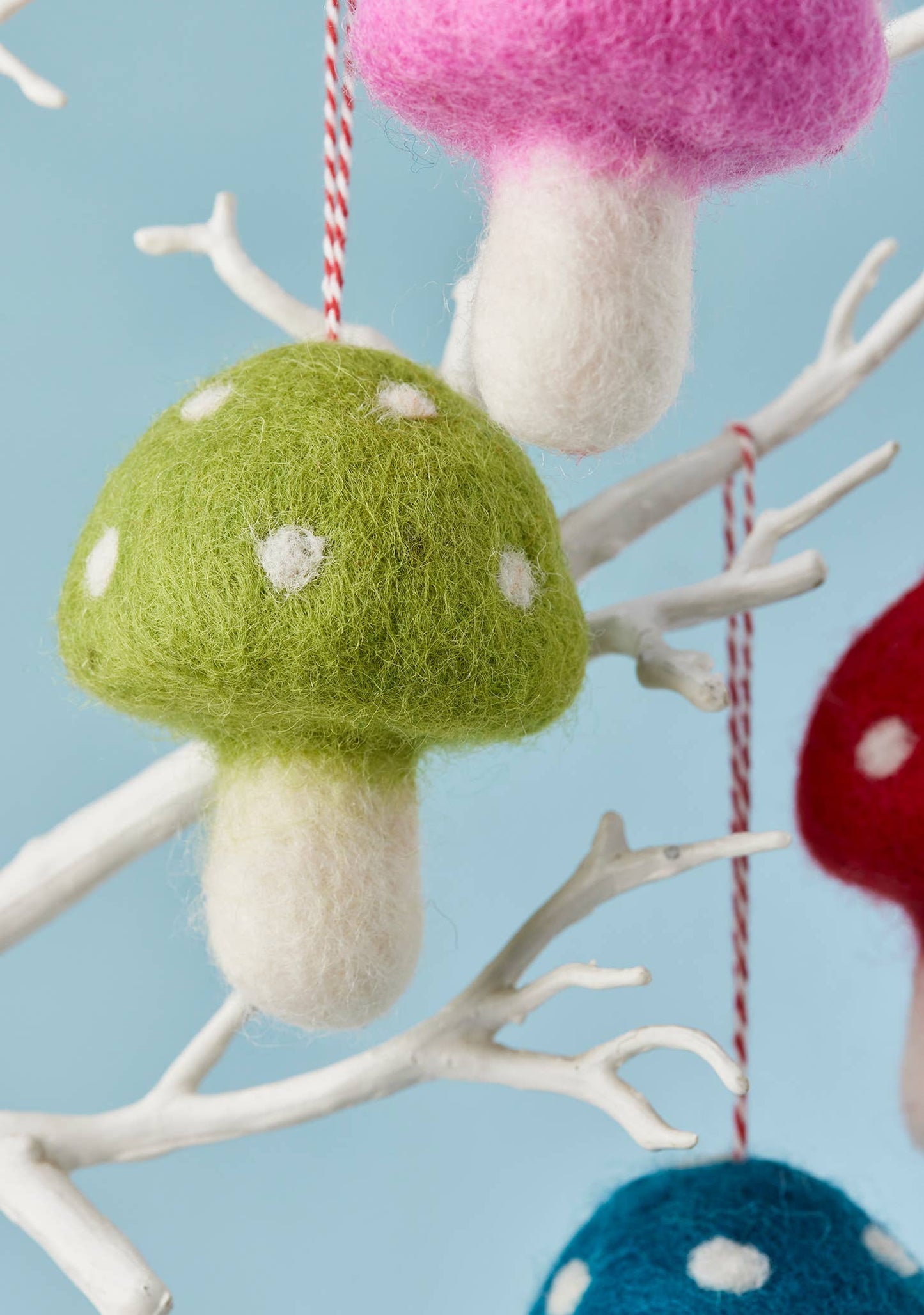 Felt Dotty Round Mushrooms