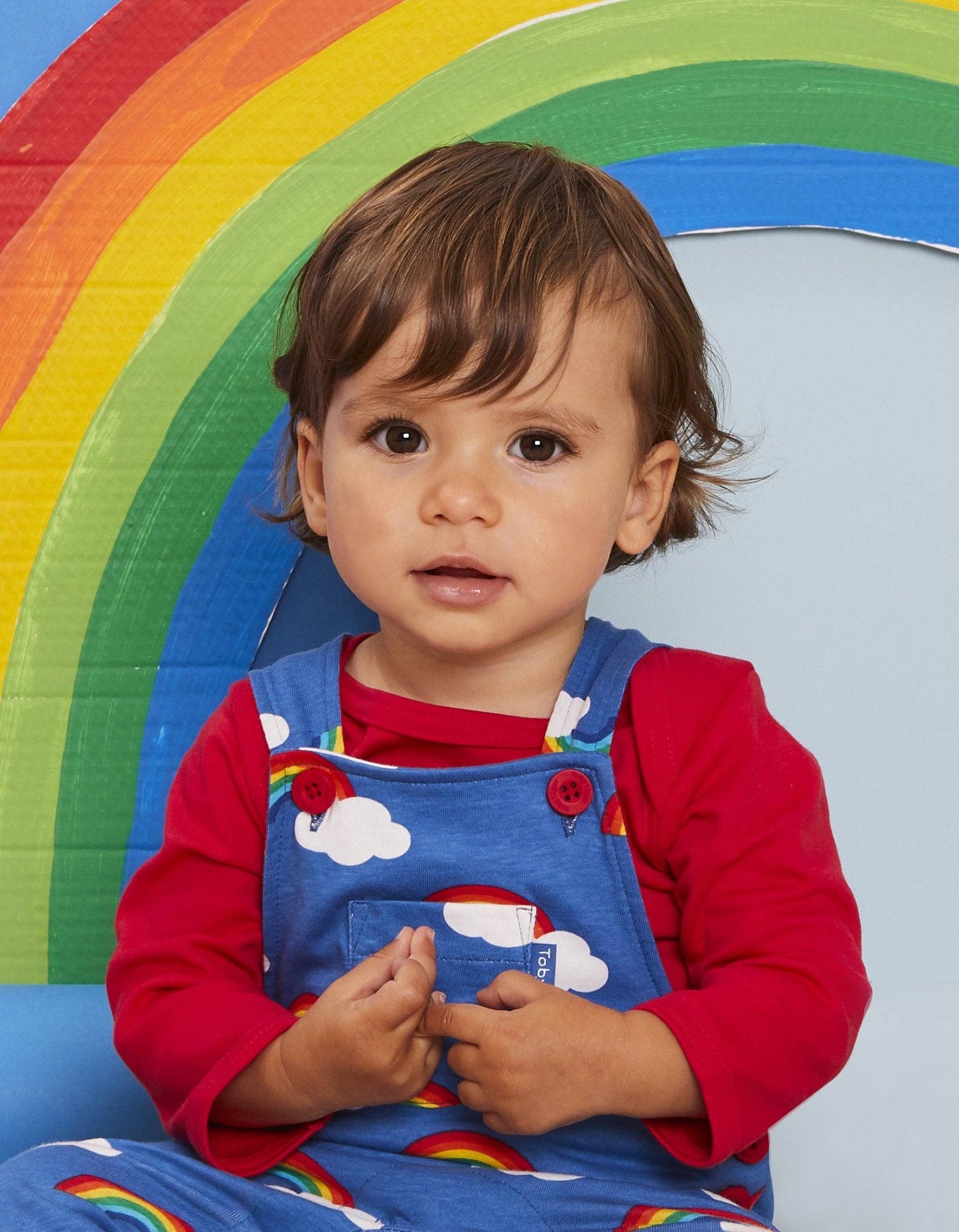 Organic Red Basic Long-Sleeved Baby Bodysuit