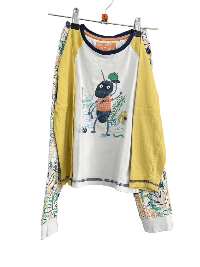 Preloved Marks & Spencer - White Yellow Insect Pyjama Set (4-5y)
