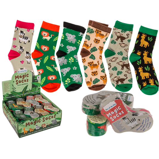 Magic kids soscks, wild animals, 1 pair,
