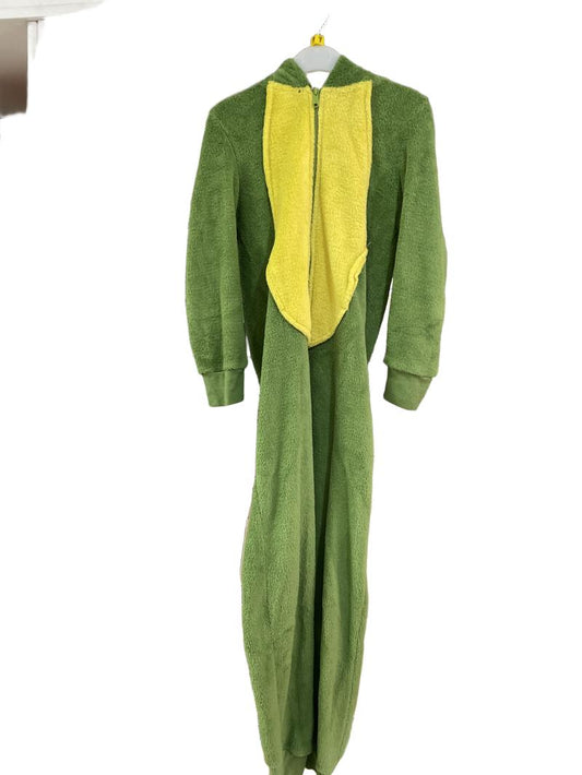 Preloved Zoozi - Green Monster Reptile Fleece Onesie (7-8y)
