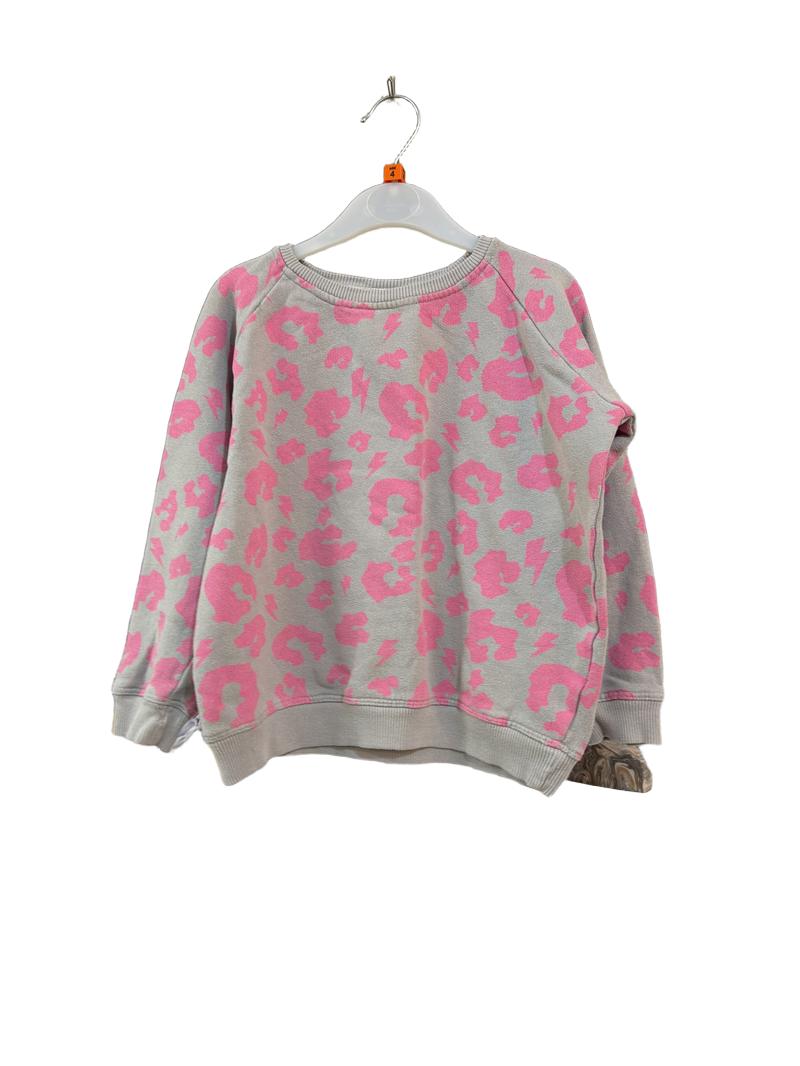 Preloved Scamp & Dude - Gray Pink Leopard Print Sweatshirt Jumper (4-5y)