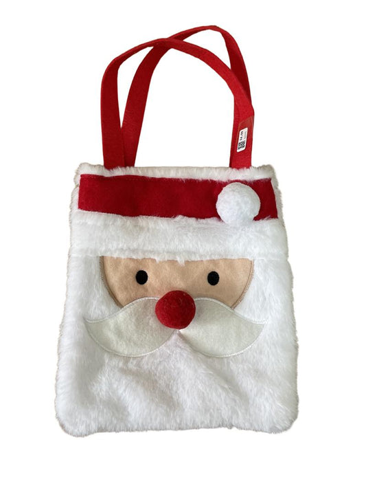 Preloved Fuzzy Santa Christmas Bag - John Lewis