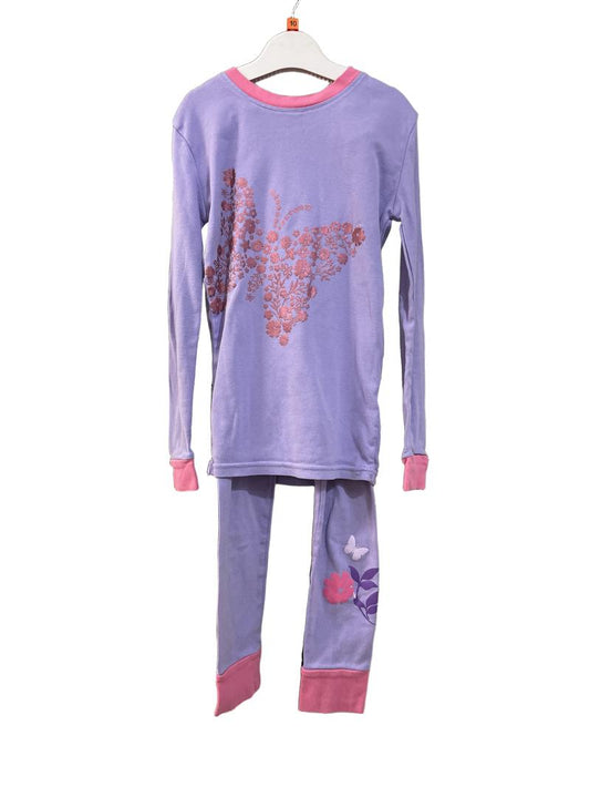 Preloved Kirkland Signature - Sleepwear - Purple Shiny Long-sleeved Butterfly Pajama Set (10-11y)