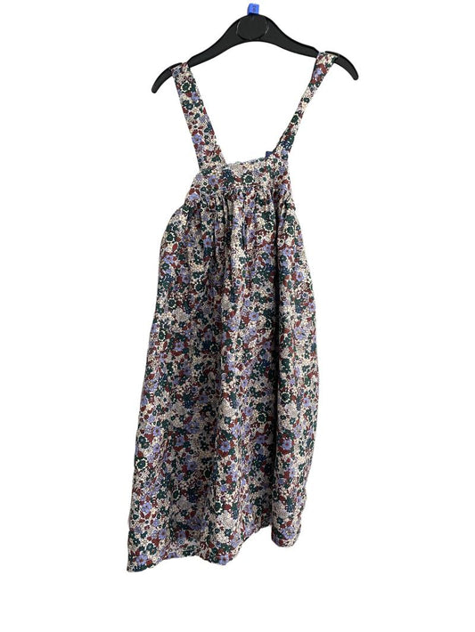Preloved Dolly Wears - Brown Green Blue Floral Ditsy Pinafore Dress (6-7y)
