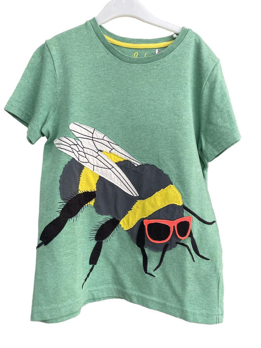 Preloved Mini Boden - Green Bee With Sunglasses Short-sleeved T Shirt (8-9y) - Top
