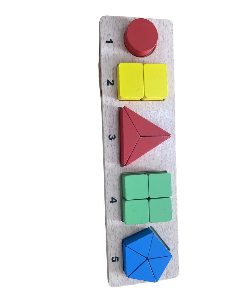 Preloved Toys - Wooden Shapes Number Puzzle Sorter. - Unknown Brand