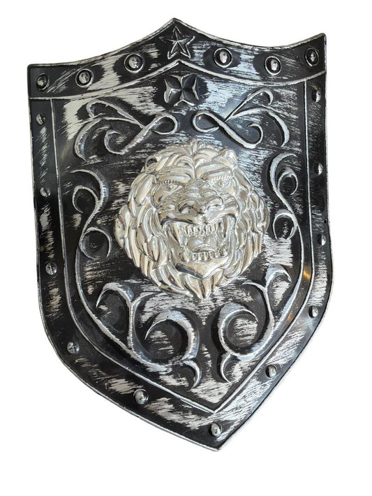 Preloved Toys - Black And Silver Plastic Lion Shield - "Toys ""R"" Us"